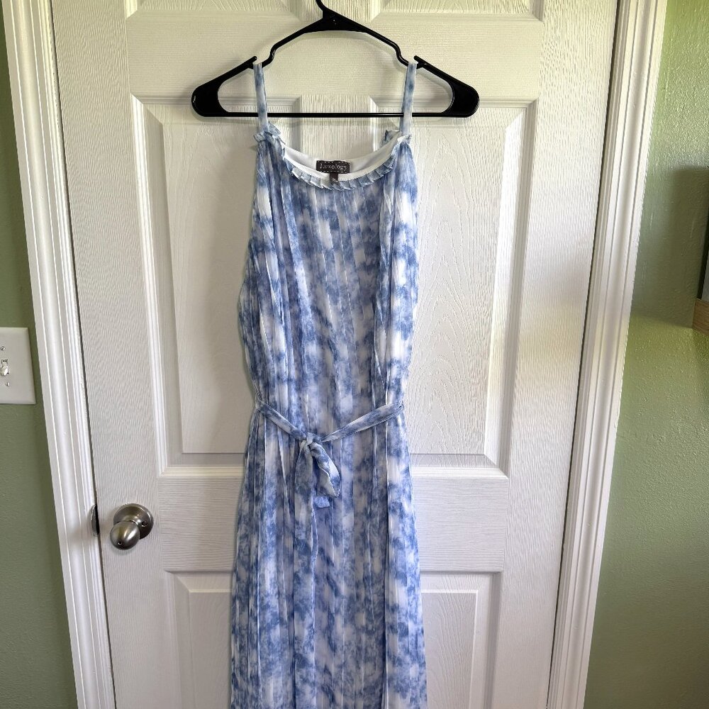 NWT Luxology Women's Pleated Halter Tie Waist Maxi Dress Size XL homcoming